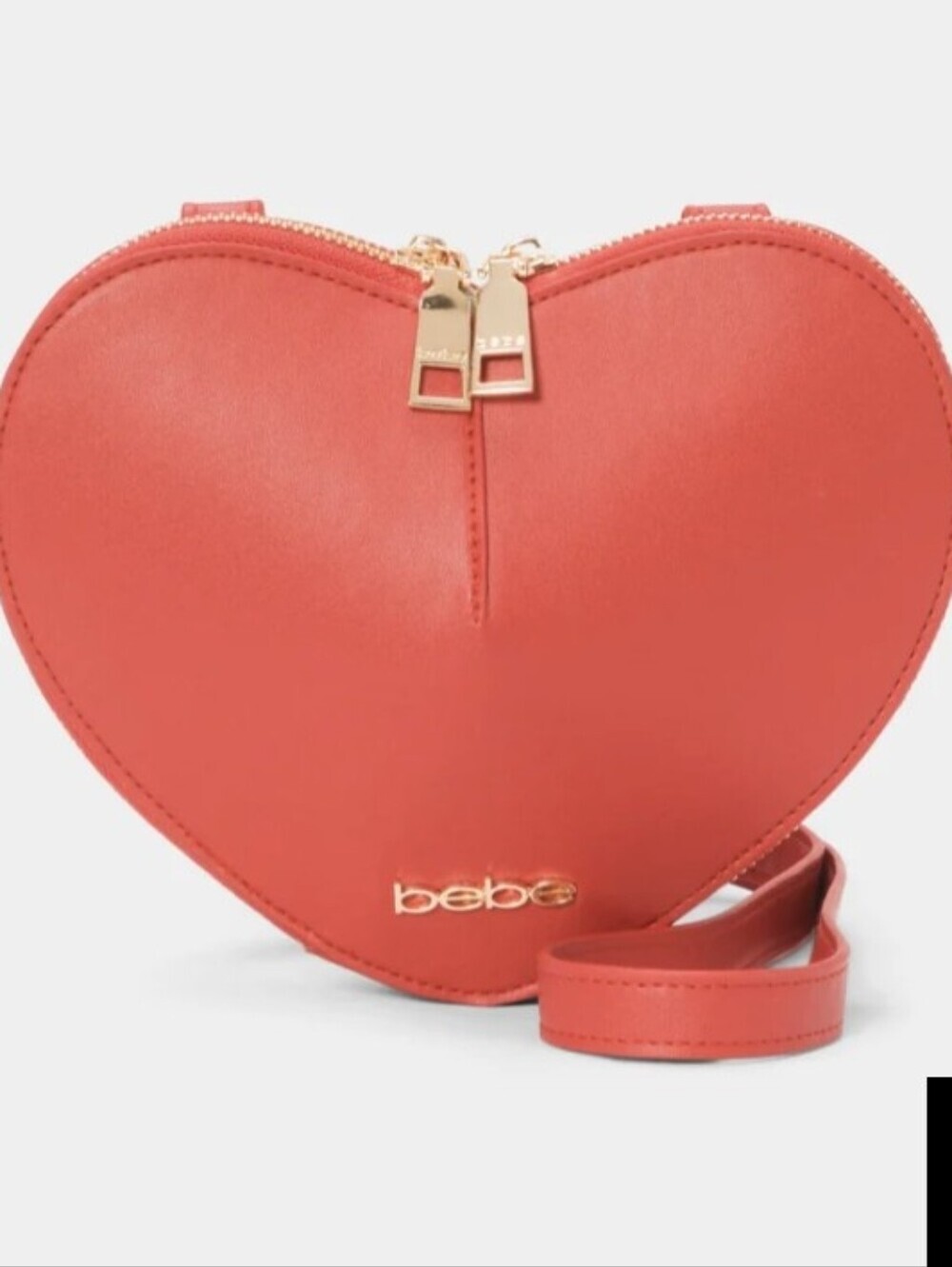 Bebe Heart-Shaped Red Crossbody Bag 8"/9" Across NWT